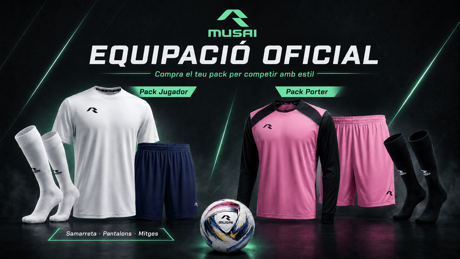 Pack equipació oficial Musai 2026